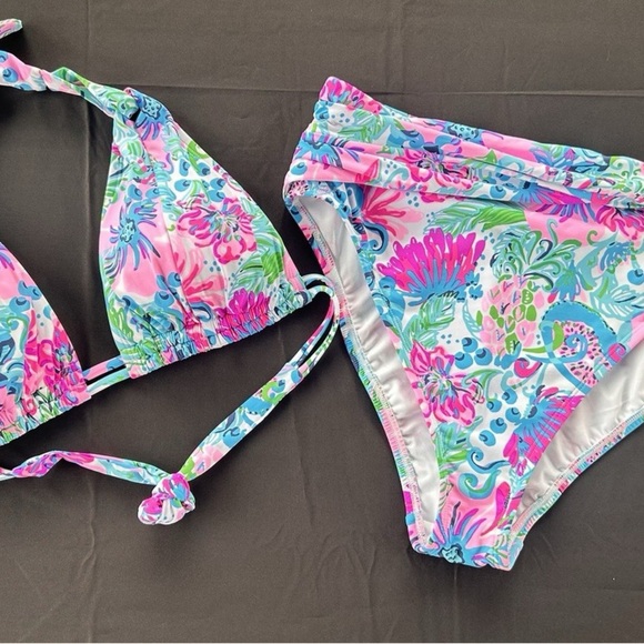 NWT Lilly Pulitzer Anika Triangle Bikini Top & Bottom Mandevilla Baby Paradise - Picture 6 of 12